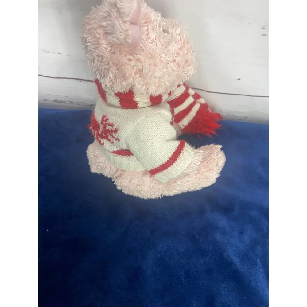 Herrington Teddy Bears Cheesecake Factory Pink‎ Pig Wearing Sweater Scarf